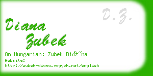 diana zubek business card